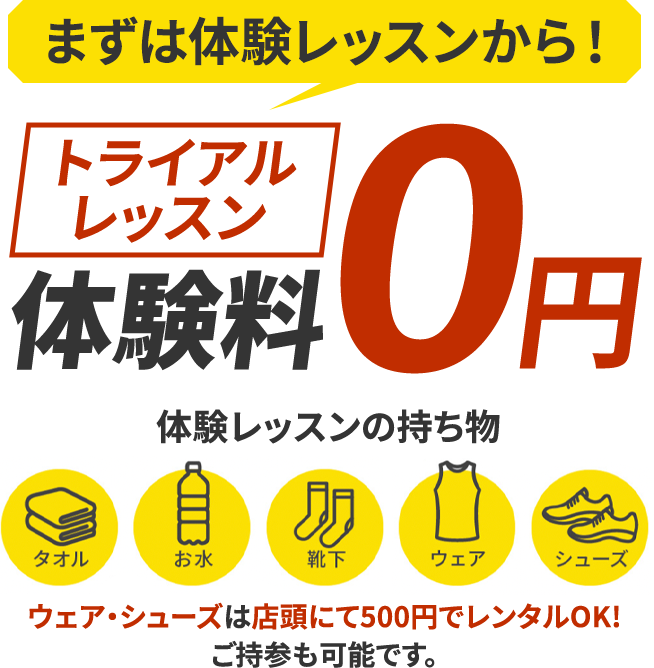 まずは体験レッスンから！トライアルレッスン体験量0円