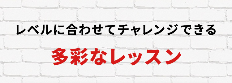 レベルに合わせてチャレンジできる 多彩なレッスン